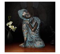 RLKHXBS Tabletop Southeast Asia Sleeping Buddha Statue Resin Imitation Bronze Crafts Desktop Ornament Vintage Decor Monk