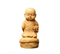 RLKHXBS Tabletop Statue Buddha Little Monk Statue Boxwood Wood Carving Wooden Handicrafts Tea Pets Home Decorations Car Decoration Art Figurines