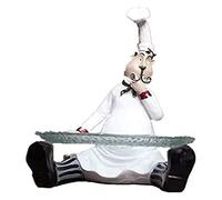 RLKHXBS Tabletop Statue Crafts Family,26cm Resin Chef Holding Fruit Plate Figurines Fashion Restaurant Table Decoration