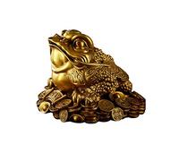 RLKHXBS Tabletop Statue Decoration Pure Copper Gold Toad Ornaments Three-Legged Money Frog Decoration Crafts Opening Gifts Gold Toad Attracts Wealth and Good Luck Decor