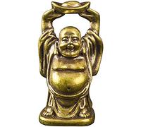 RLKHXBS Tabletop Statue Feng Shui Laughing Buddha Statue Brass God of Wealth Decoration Home Living Room Office Shop Housewarming Craft Decoration