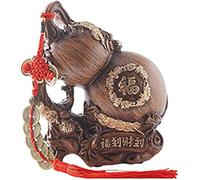 RLKHXBS Tabletop Statue Gourd Piggy Bank Office Table Top Decor Collection Wealth Luck Feng Shui Statue Resin Crafts New Year Decoration