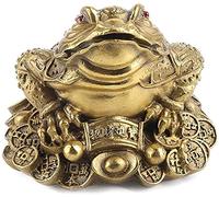 RLKHXBS Tabletop Statue Lucky Money Frog Coin Ornaments Toad Statue Decoration Attract Wealth and Good Luck Desktop Decor Store Opening Gift