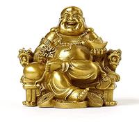 RLKHXBS Tabletop Statue People Copper Smiling Maitreya Buddha Feng Shui Statue Buddha Zen Decoration Temple Consecration Car Worship