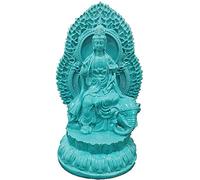 RLKHXBS Tabletop Statue Quan Yin Figurines Buddha Statues Riding an Elephant Goddess of Mercy and Compassion TV Cabinet Desktop Coffee Table