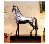 RLKHXBS Tabletop Statue Stunning Garden Ornament Decoration Antique War Horse Handmade Resin War Steed Statue Retro Desktop Ornament Present