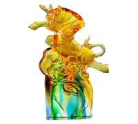 RLKHXBS Tabletop Statues Cow Colour Colored Glaze, The Glass Ornaments Crafts Creative Cow Potential Furnishing Wine Business Office Desktop Lucky Gifts,Natural