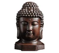 RLKHXBS Tabletop Statues Statue Buddha Buddist Buddhism Head Statues Art Wooden Art&Craft Asian Chinese Buddhist Decoration