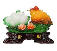 RLKHXBS Tabletop Toad - Lucky Money Frog - Natural Resin Statue Chinese Wealth and Good Luck Charm Office Decoration Gift,Small