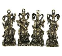 RLKHXBS Tabletop Unique Table Ornament Zen Statues and Figurines Decor, Brass Four Heavenly Kings, Religious Meditation Decoration, Gift,Brass
