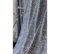 RLKHXBS Vintage Boho Indigo Blue Floral Curtains,Bohemian Cotton Linen Blend Farmhouse Window Curtains,Drapes 63 Inchs Length Semi Blackout for Bedroom Living Room,Back Tab,1 Panle,72" W x 63" L