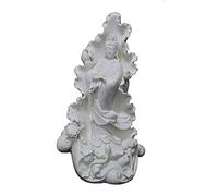 RLKHXBS White Porcelain Sculpture Crafts Ceramic Buddha Statue Guanyin Bodhisattva Leaf Craft Ornament Buddhist Statues