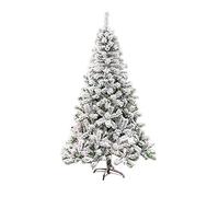 RLKHXBS White Pvc Xmas Tree, Artificial Snow Flocked Hinged Pines With Metal Stand Easy To Assemble Xmas Decoration Unlit-2.4m(7.8ft) The New