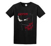 RlMI LINMY Exciter Heavy Metal Maniac O-Neck 100% Cotton Short Sleeve Unisex T-Shirt L Black