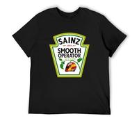 RlMI LINMY New Carlos Sainz Smooth Ketchup T-Shirt Anime Graphic t Shirts Quick Drying Men's T-Shirt Black T-Shirt Black S