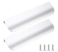 RLMVGBX 2 Pack Finger Edge Pull 128MM Cabinet Pulls Concealed Finger Pull Handles Curved Cupboard Handles with Screws for Kitchen Drawer Closet Door