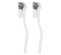 RLMVGBX 2 Pack Kitchen Cleaning Brush, Stiff Bristle Dish Brush, 90° Angled Scrub Brush for Pot Pan Sink Tile Grout Corner Bathroom Cleaning, White, 25×4×2cm