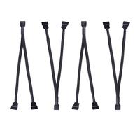 RLMVGBX 4 Pack 1-to-2 PWM Fan Splitter Cables 26cm Braided 3/4 Pin Fans