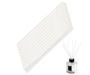 RLMVGBX 50 Pack Extra Long Reed Diffuser Sticks, 30cm x 4mm Natural Wood Rattan Aroma Oil Diffusion Replacements Refill Stick Premium for Spa Aroma Fragrance Aromatherapy Bedroom Home Office White