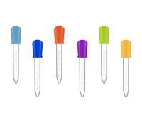 RLMVGBX 6 Pack 5ml Silicone Plastic Droppers Pipettes, Liquid Droppers for Candy Molds Gummy Making Crafts Science Experiments