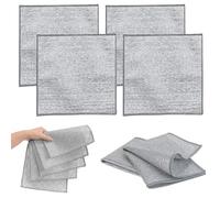RLMVGBX 6 PCS Double Layer Wire Dishwashing Cloths Non Scratch Stainless Steel Cleaning Cloth 20x20 cm Two Layer Multi Purpose Metal Wire Dish Cloths Rag Towel for Kitchen, Dish, Sink, Stove Top