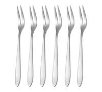 RLMVGBX 6Pcs Stainless Steel Forks, Double Prong Small Forks for Appetizers, Desserts, Fruits, Cocktails and Seafood