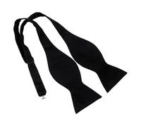 RLMVGBX Black Self Tie Bow Ties for Men Self Tie Bowtie Solid Plain Tuxedo Wedding Bowties