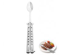 RLMVGBX Folding Camping Spoon Stainless Steel Portable Travel Cutlery