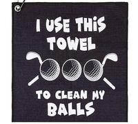 RLMVGBX Golf Towel - Humorous Microfiber Club Cleaner with Carabiner Clip (Perfect Golf Gift for Men, Husband & Golf Enthusiasts)