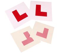 RLMVGBX Learner Plate L Plate 4 Pack for driver learner, 2 PCS of Self Adhesive L Sticker & 2 PCS of Electrostatic L Plates for Car Window, No Fading No Blow off Easy to Move without Scratching