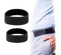 RLMVGBX No Buckle Stretch Belt 2 Pack Black M 32-43 L 40-51 | Invisible no-buckle belt 2pk, 32-51" waist. Stretch nylon, slim flat design, adjustable slide. For jeans, trousers, dresses.