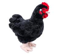 RLOMUTE 12.6" Black Chicken Toy Plush Realistic Farm Stuffed Animal Super Soft Cute Hen Chick for Birthday Party Favors Companions Bedroom Car Home Decor Collectible Gift for kids Boys Girls