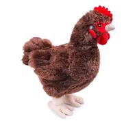 RLOMUTE 12.6" Brown Chicken Toy Plush Realistic Farm Stuffed Animal Super Soft Cute Hen Chick for Birthday Party Favors Companions Bedroom Car Home Decor Collectible Gift for kids Boys Girls