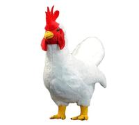 RLOMUTE 12.6 Inch White hen Plush Toy Realistic farm Stuffed Animal Super Soft Cute Chicken Chick for Birthday Party Favors Companions Bedroom Car Home Decor Collectible Gift for kids Boys Girls