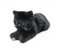RLOMUTE 15.7 Inch Black Cat Plush Toy Realistic kitten Stuffed Animal Super Soft Cute Cuddly for Birthday Party Favors Companions Bedroom Car Home Decor Collectible Gift for kids Easter Christmas