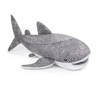 RLOMUTE 16.7 Inch grey Great whale shark Plush Toy Realistic Stuffed Sea Animal Super Soft Cute Birthday Companions Bedroom Car Home Decor Collectible Gift for kids Boys Girls