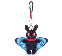 RLOMUTE 6.3 Inch Blue Moth Mothman Keychain Plush Toy Bag pendant Funny star eyes Super Soft Cute Baby Cuddly for Birthday Party Companions Car Home Decor Collectible Gift for kids Christmas