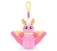 RLOMUTE 6.3 Inch Pink Maple Leaf Moth Mothman Keychain Plush Toy Bag pendant Funny star eyes Super Soft Cute Baby Cuddly for Birthday Party Companions Car Home Decor Gift for kids Christmas