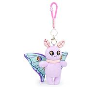 RLOMUTE 6.3 Inch Purple Luna Moth Mothman Keychain Plush Toy Bag pendant Funny star eyes Super Soft Cute Baby Cuddly for Birthday Party Companions Car Home Decor Collectible Gift for kids Christmas
