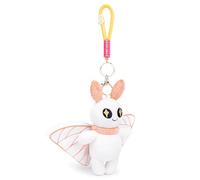 RLOMUTE 6.3 Inch white Moth Mothman Keychain Plush Toy Bag pendant Funny star eyes Super Soft Cute Baby Cuddly for Birthday Party Companions Car Home Decor Collectible Gift for kids Christmas