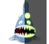 RLOMUTE 9.8 Inch blue Anglerfish Plush Toy Realistic Fish Stuffed Sea Animal Super Soft Cute glow in the dark toys Birthday Companions Bedroom Car Home Decor Collectible Gift for kids Boys Girls