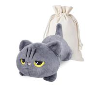 RLOMUTE Grey Cat Weighted Plush Toy Microwaveable Cute Super Soft Stuffed Animal Plushies Pillow Weighted for Hugging Warm Hot or Cold Gift for All Ages Kids Teens and Adults 19.6in/50cm 4.4lb