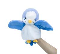 RLOMUTE Parrot Hand Puppet Budgie Plush Cute Funny Cuddly Animal Toy for Role Play Storytelling Preschool Teaching Birthday Gifts for Kids Boys Girls Parent-child interaction Games blue