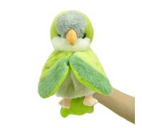 RLOMUTE Parrot Hand Puppet Monk Parrot Plush Cute Funny Cuddly Animal Toy for Role Play Storytelling Preschool Teaching Birthday Gifts for Kids Boys Girls Parent-child interaction Games green