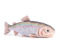 RLOMUTE Rainbow Trout Plush Toy Realistic Stuffed Animal Super Soft Fish Cute for Birthday Party Favors Companions Bedroom Car Home Decor Collectible Gift for kids Boys Girls 16.5 Inch white