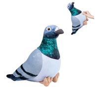 RLOMUTE Rock Pigeon Plush, Grey Pigeon Teddy with Squeaker, 20cm