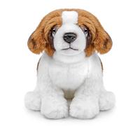 RLOMUTE Saint Bernard Plush Toy, Stuffed Soft Dog Toys Cuddly Sitting Snuggle Puppy Realistic Animal Plush Toy for Girl Boy Birthday Gift Car Home Decor, 26cm/10in Brown