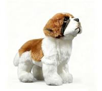 RLOMUTE St. Bernard Plush Toy Soft - Dog Pillow Cute St. Bernard Realistic Animal Toy-26cm/10” Dog Plush Toy Model Doll Children’s Gift (brown)