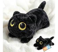 RLOMUTE Weighted Stuffed Animals Black Cat, Heatable Coolable, 4.4lb, 50cm | Weighted Teddy Plushie Cat, Microwaveable Inner Pad, Hugging Pillow for Comfort, Super Soft Large Cuddly Toy for Kids Adults