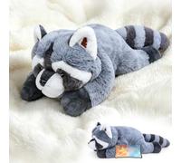 RLOMUTE Weighted Stuffed Animals Raccoon, Heatable Coolable, 4.4lb, 50cm | Weighted Teddy Plushie Raccoon, Microwaveable Inner Pad, Hugging Pillow for Comfort, Soft Large Cuddly Toy for Kids Adults